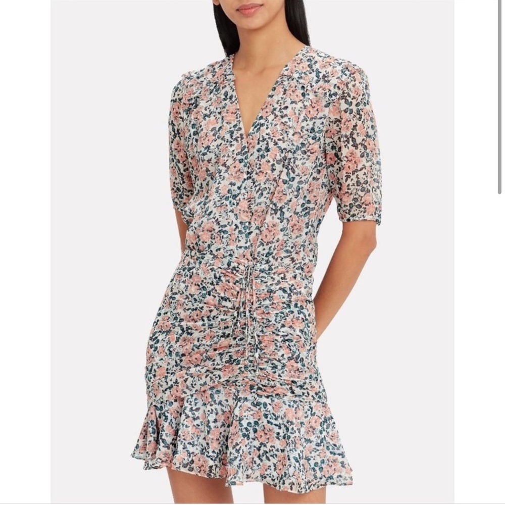 Veronica Beard Dakota Pink Floral Mini Silk Dress - Sz 4